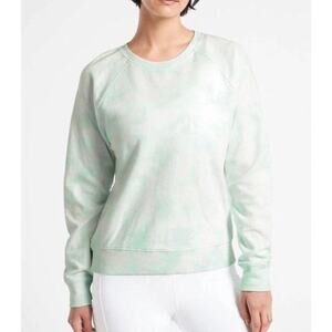 ATHLETA Mint Green/White Tie-Dye Sundown Crewneck Pullover Cotton Lounge Casual